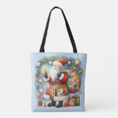 Quilted Patchwork-Weihnachtsmann mit Weihnachtsste Tasche (Rückseite)