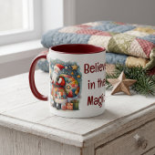 Quilted Patchwork-Weihnachtsmann mit Weihnachtsste Tasse