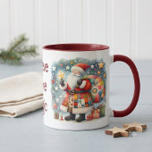 Quilted Patchwork-Weihnachtsmann mit Weihnachtsste Tasse