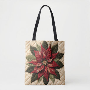 Quilted Pattern Weihnachtsstern Creme Tasche