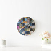 Quilted Pocket Design Runde Wanduhr (Zuhause)