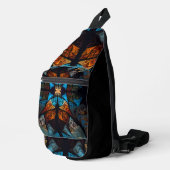 Quilted Star Abstract in Blues Crossbody Bag (Rechte Ecke)