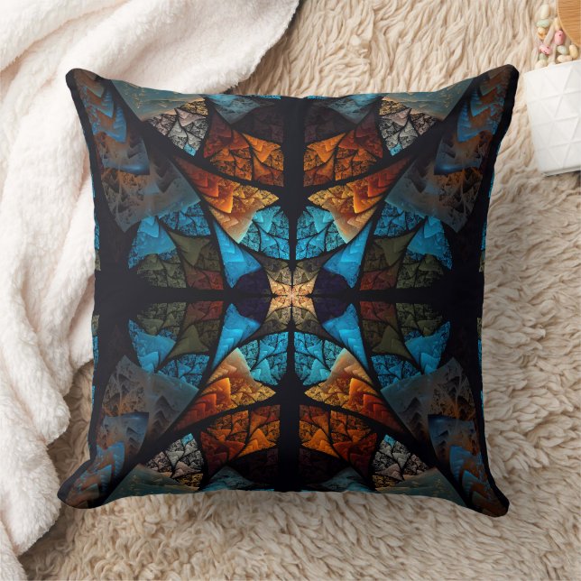 Quilted Star Abstract in Blues Kissen (Decke)