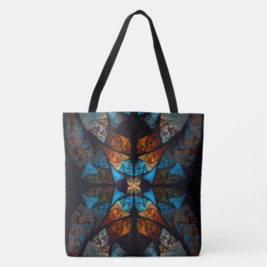 Quilted Star Abstract in Blues Tasche (Vorderseite)
