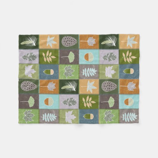 Quilted Summer Blätter Fleecedecke (Vorderseite (Horizontal))