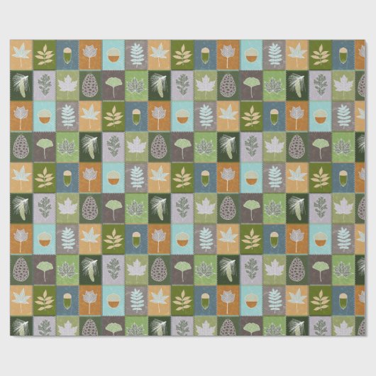 Quilted Summer Blätter Geschenkpapier (Flach)