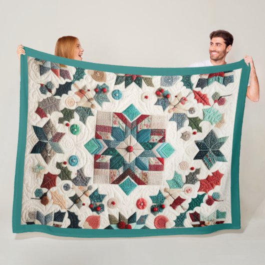 Quilted Weihnachtsdesign Fleecedecke (Beispiel)