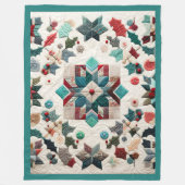 Quilted Weihnachtsdesign Fleecedecke (Vorderseite)