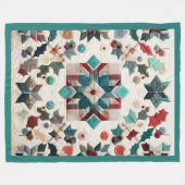 Quilted Weihnachtsdesign Fleecedecke (Vorderseite (Horizontal))
