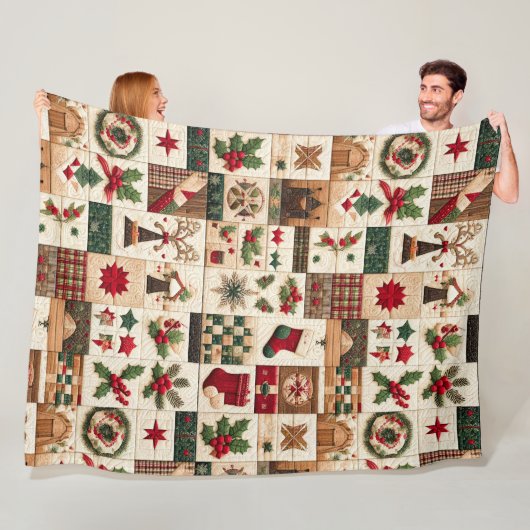 Quilted Weihnachtsdesign Fleecedecke (Beispiel)