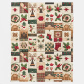 Quilted Weihnachtsdesign Fleecedecke (Vorderseite)
