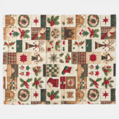 Quilted Weihnachtsdesign Fleecedecke (Vorderseite (Horizontal))