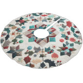 Quilted Weihnachtsdesign Polyester Weihnachtsbaumdecke (Schrägansicht)