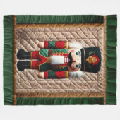 Quilted Weihnachtsnussknacker-Fleece-Decke Fleecedecke (Vorderseite (Horizontal))