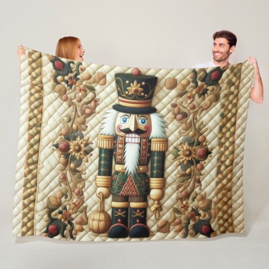 Quilted Weihnachtsnussknacker Fleece-Decke  Fleecedecke (Beispiel)