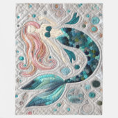 Quilted Whimsical Abstrakt Mermaid Fleecedecke (Vorderseite)