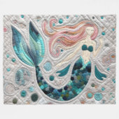 Quilted Whimsical Abstrakt Mermaid Fleecedecke (Vorderseite (Horizontal))