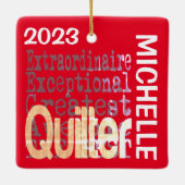 Quilter Extraordinaire CUSTOM Keramikornament (Rückseite)