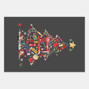 Quilter Frohe Weihnachten Baum Quilt Block Quiltin Geschenkpapier Set