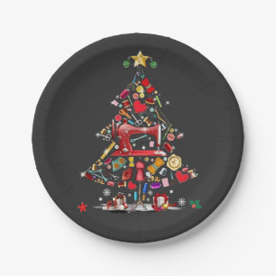 Quilter Frohe Weihnachten Baum Quilt Block Quiltin Pappteller