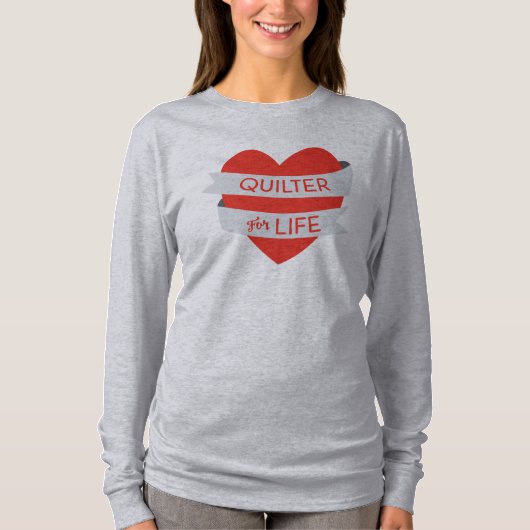 Quilter für Leben Schaufel-Hals Sweatshirt T-Shirt (Vorderseite)