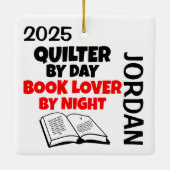 Quilter-Lieben beim Lesen von CUSTOM Keramikornament (Rückseite)