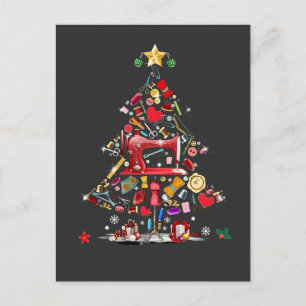 Quilter Merry Christmas Tree Quilt Block Quilt Qui Feiertagspostkarte