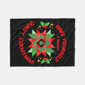 Quilter Merry Quilty Christmas Tree Quilt Block Qu Fleecedecke (Vorderseite (Horizontal))