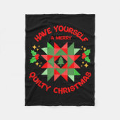 Quilter Merry Quilty Christmas Tree Quilt Block Qu Fleecedecke (Vorderseite)
