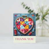 Quilter Nähen Danke Postkarte (Stehend Vorderseite)
