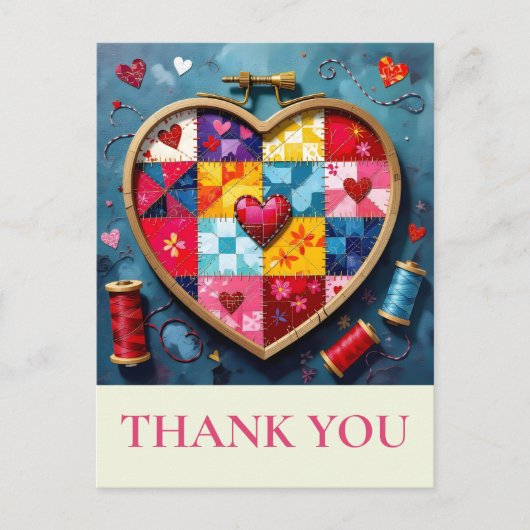 Quilter Nähen Danke Postkarte (Vorderseite)
