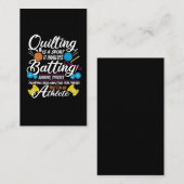 Quilter-Nähgeschenk für den Funny Quilting und Abw Visitenkarte (Vorne/Hinten)