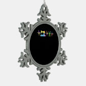 Quilter Nähherpult - Überquerung Schneeflocken Zinn-Ornament (Links)