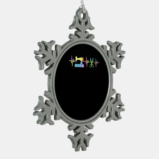 Quilter Nähherpult - Überquerung Schneeflocken Zinn-Ornament (Links)