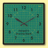 Quilter’s Green Cutting Mat Clock Quadratische Wanduhr