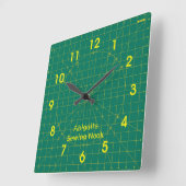 Quilter’s Green Cutting Mat Clock Quadratische Wanduhr (Winkel)