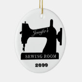 Quilter Sewer Sewing Room Sewing Machine Christmas Keramik Ornament (Rechts)