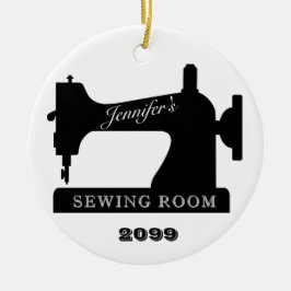 Quilter Sewer Sewing Room Sewing Machine Christmas Keramik Ornament