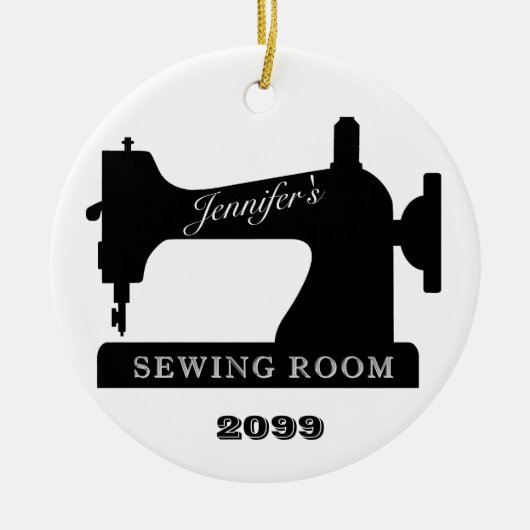 Quilter Sewer Sewing Room Sewing Machine Christmas Keramik Ornament (Vorne)