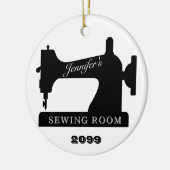 Quilter Sewer Sewing Room Sewing Machine Christmas Keramik Ornament (Links)