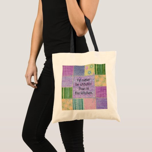 Quilter Spaß Patchwork Tote Bag Tragetasche (Vorderseite (Produkt))