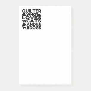 Quilter Who Lieben Katzen und Hunde Post-it Klebezettel