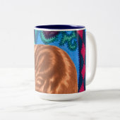 Quilterkatze Zweifarbige Tasse (VorderseiteRechts)