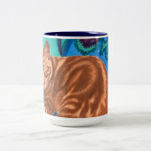 Quilterkatze Zweifarbige Tasse (Mittel)