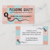 Quilterquilter-Quilterquilter-Nahtstelle Visitenkarte (Vorne/Hinten)