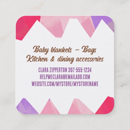 Quilterquilterquilternaht Quadratische Visitenkarte (Rückseite)