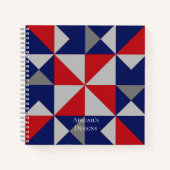 Quilters Americana Pinwheel Quilt Block Notizblock (Vorderseite)