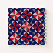 Quilters Americana Pinwheel Quilt Block Notizblock (Rückseite)