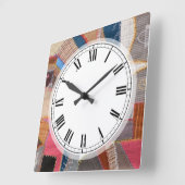 Quilters antikes amerikanisches Steppdecken-Muster Quadratische Wanduhr (Winkel)