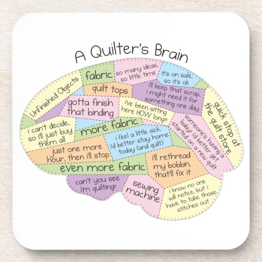 Quilter's Brain Untersetzer (Vorderseite)